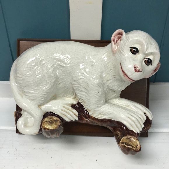 Rare A Due Adue Tosin Monkey Wall Coat Hook Italian Hand‎ Painted Made in Italy